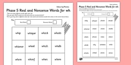 Phase 5 aw Sound Words Flashcards: Real and Nonsense Words