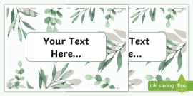 Botanical Editable Banner - Display Resources (teacher made)