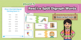 Split Digraph ee Words List Matching Cards - Phase 5 Phonics
