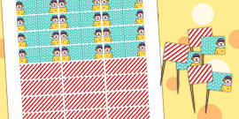Pirate Themed Birthday Party Toothpick Flags (teacher made)
