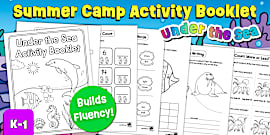 Space Summer Camp Activity Booklet for K 1st Grade Twinkl