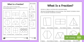 Colour and Label Fractions Worksheet (teacher made) - Twinkl