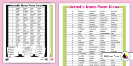 All About Me Poem Template Acrostic Poems Twinkl