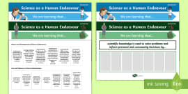 Science as a Human Endeavour Year 3 Curriculum Objective Posters