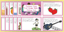 Common Core First Grade Math OA 7 Task Cards Challenge Cards