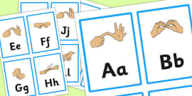 Printable British Sign Language Alphabet Flashcards - Twinkl