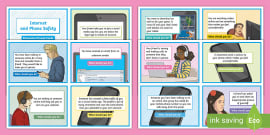 Internet and Phone Safety Scenario Cards - Prompts - Twinkl