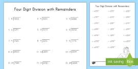 bus stop method formal division of 4 digit numbers