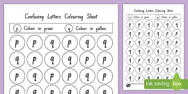confusing letters coloring worksheets b and d