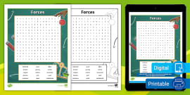 Forces Word Search - Primary Resources (teacher made)