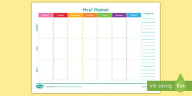 weekly meal planner template nutrition