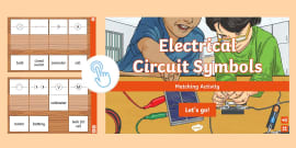 Electrical Circuit Symbols Word Mat Matching Activity