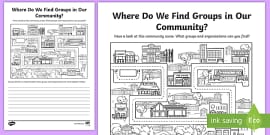 My Community Activity Worksheet | EYLF and F-2 | Twinkl