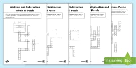 Maths Printable Puzzles for Kids - TA Puzzle Pack for KS1