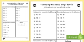 adding ones to a 3 digit number worksheet year 3