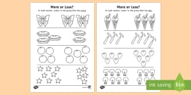 One More One Less Sweet Worksheet using numbers up to 20