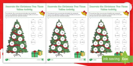 👉 Colour by Times Table Christmas Worksheet - Twinkl