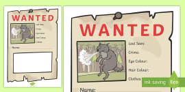 Big Bad Wolf Wanted Posters | Twinkl Printable Resources