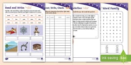 Word Family '-ell' Work Sheets (Teacher-Made) - Twinkl