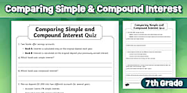 Comparing Simple and Compound Interest Worksheet