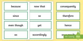 Causal Connectives Word Mat | Causal Conjunctions Poster