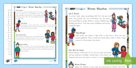 KS1 Winter Weather Differentiated Reading Comprehension Activity