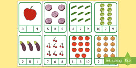 Fruit and Vegetables Counting to 20 Clip Cards