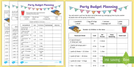 A Party Planner Worksheet / Worksheet (teacher made)