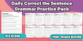 Sixth Grade Grammar Reference Sheets Pack