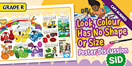 Grade R Shape Chart Grade R Maths -3D Shapes - Worksheet - Colour by Size