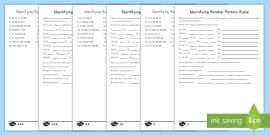 Continue the Number Patterns Differentiated Worksheet / Worksheets