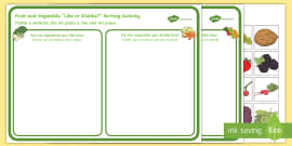 Sorting fruit and vegetable activity | Twinkl (teacher made)