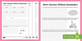 Bus Stop Method Long Division Worksheet (teacher made)
