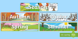 Four Seasons Pictures Display Signs Primary Resource