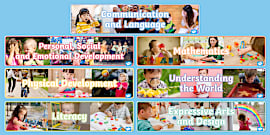 👉 7 Areas of Learning EYFS Display Signs | Posters | Twinkl