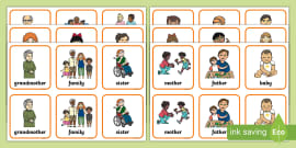 Family Members in English Flashcards (teacher made) - Twinkl