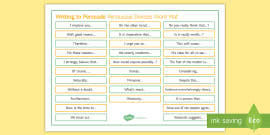 Emotive Language for Persuasive Writing Word Mat - Twinkl
