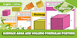 Surface Area and Volume Formulas Posters - isiXhosa