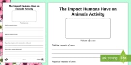 Positive and Negative Impacts Animals and Humans Have on the Environment  Match
