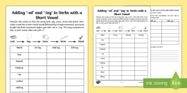 Activity to help children learn about adding suffixes