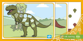 Build A Shape Dinosaur Activity - EYLF - Maths - Twinkl