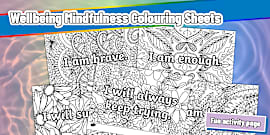 Wellbeing Colouring Sheets - Primary Mindfulness Activity