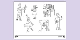 free career colouring page for kids colouring sheets twinkl