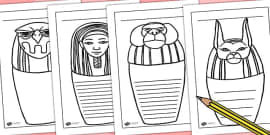 worksheet blank cartouche canopic jars  Matching Jars Organs Worksheet Canopic