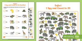 👉 Safari I Spy and Count to 10 (teacher made) - Twinkl