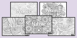 FREE! - Mindfulness Name Colouring Editable Bookmarks