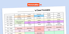 Editable Sample Timetable