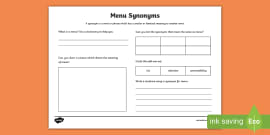 Kosher Menu Worksheet / Worksheet (teacher Made) - Twinkl