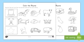 Easy Rhyming Words KS1 Worksheet | One-Syllable Words