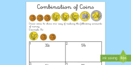 teaching money euro coins worksheet 1st2nd class